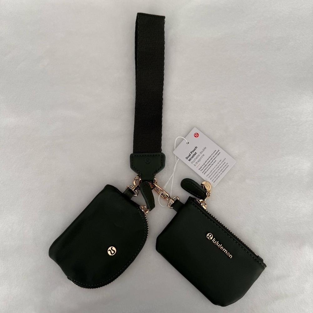 Lululemon Dual Pouch Wristlet - olive green